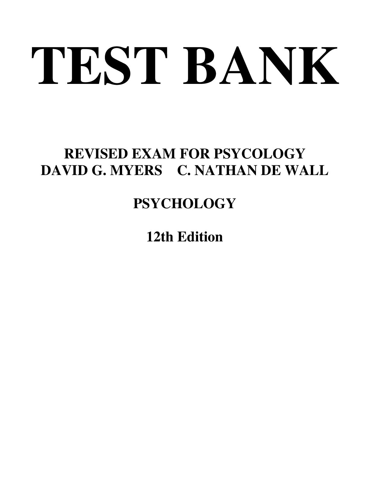 Preview image for Test bank for psychology 12th edition myers 1